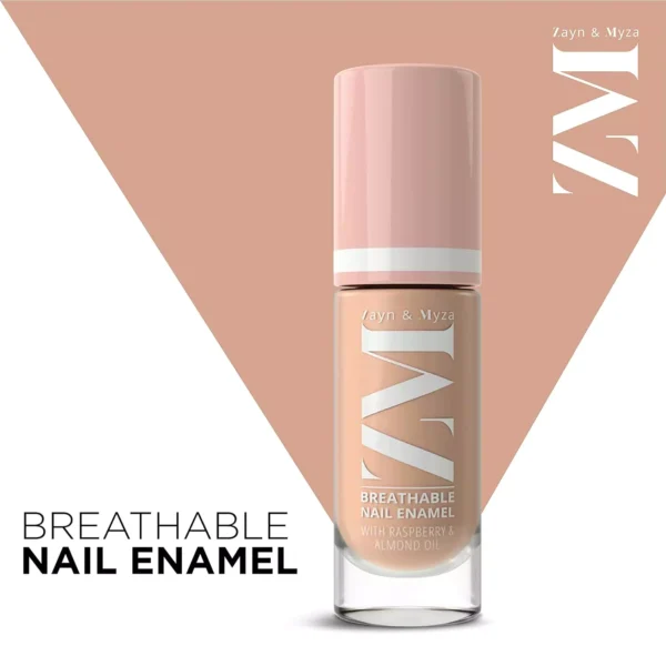 Nail Polish ZM Zayn & Myza Breathable Nail Enamel - Almond Latte | Smooth Application | Quick-Drying I Longlasting I Chip-Defiant I Water Permeable | Glossy Finish | 100% Vegan, 6 ml - Image 3
