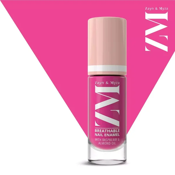 8904406197666-1.1 ZM Zayn & Myza Breathable Nail Enamel - Pink Popsicle | Smooth Application | Quick-Drying I Longlasting I Chip-Defiant I Water Permeable | Glossy Finish | 100% Vegan, 6 ml - Image 1