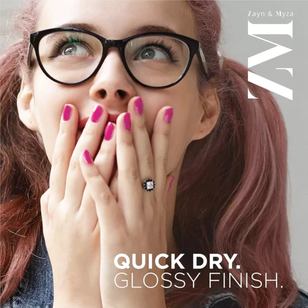 8904406197666_2 ZM Zayn & Myza Breathable Nail Enamel - Pink Popsicle | Smooth Application | Quick-Drying I Longlasting I Chip-Defiant I Water Permeable | Glossy Finish | 100% Vegan, 6 ml - Image 3