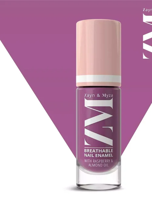 ZM Breathable Nail Enamel Glossy Finish & Water Permeable, Berry Yogurt- 6 ml
