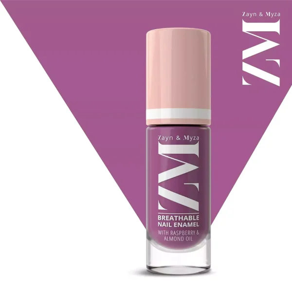 8904406197673-1.1 ZM Breathable Nail Enamel Glossy Finish & Water Permeable, Berry Yogurt- 6 ml - Image 1