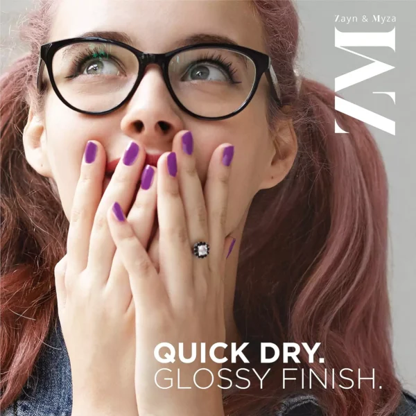 8904406197673_1.2 ZM Breathable Nail Enamel Glossy Finish & Water Permeable, Berry Yogurt- 6 ml - Image 2