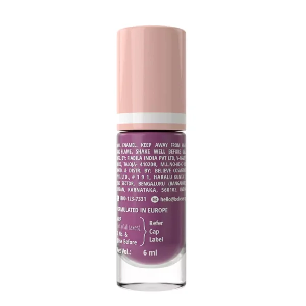 8904406197673_5 ZM Breathable Nail Enamel Glossy Finish & Water Permeable, Berry Yogurt- 6 ml - Image 7