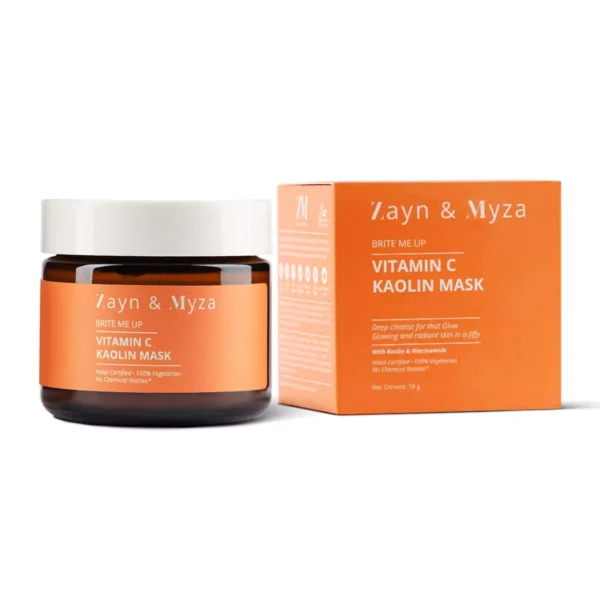 8904406198007_1 ZM Zayn & Myza Vitamin C Kaolin Cream Face Mask - For Glowing, Hydrated & Nourished Skin I No Chemical Nasties, For All Skin Types, 50 g - Image 1