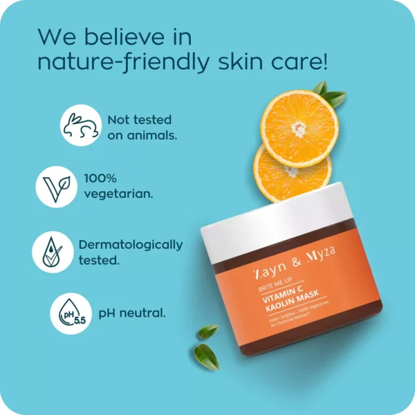 ZM Zayn & Myza Vitamin C Kaolin Cream Face Mask - For Glowing, Hydrated & Nourished Skin I No Chemical Nasties, For All Skin Types, 50 g - Image 6