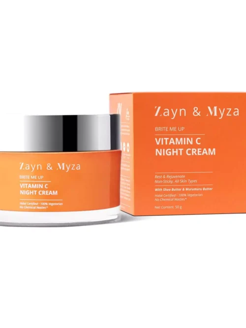 ZM Zyan & Myza Vitamin C Night Cream | Brightening Cream For Rejuvenated & Glowing skin | Fades Dark Spots | For all skin types | SLS & Paraben free - 50gm