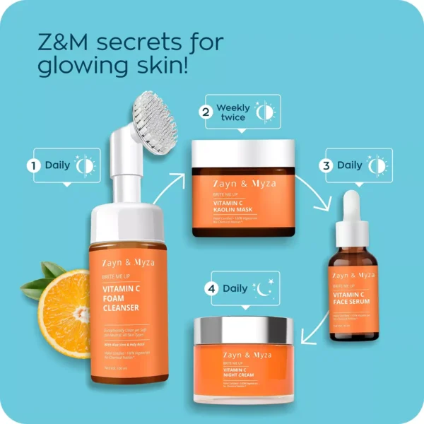 8904406198045_6 ZM Zyan & Myza Vitamin C Night Cream | Brightening Cream For Rejuvenated & Glowing skin | Fades Dark Spots | For all skin types | SLS & Paraben free - 50gm - Image 6