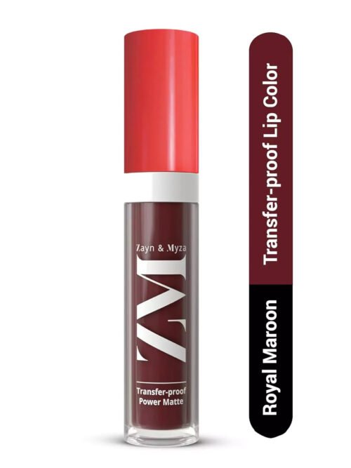 ZM Transfer-Proof Power Matte Finish, Liquid Lip Colour, Royal Maroon, 6 ml