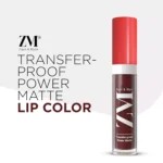 ZM Transfer-Proof Power Matte Finish, Liquid Lip Colour, Royal Maroon, 6 ml - Image 2