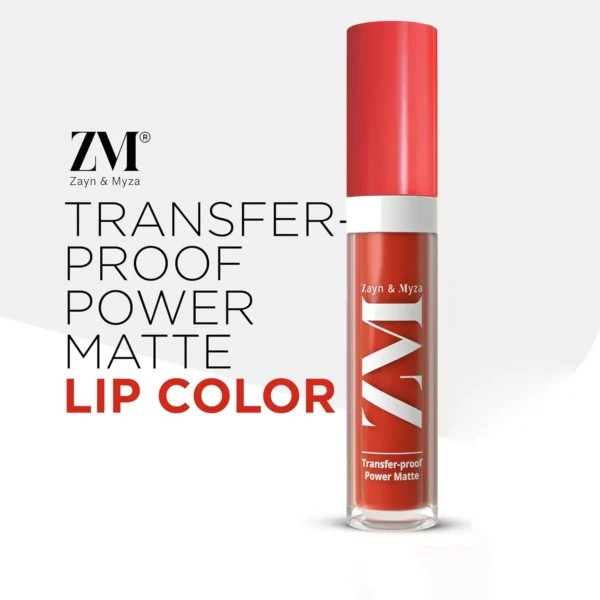 ZM Transfer-Proof Power Matte Finish, Liquid Lip Colour, Candid Coral, 6 ml - Image 2