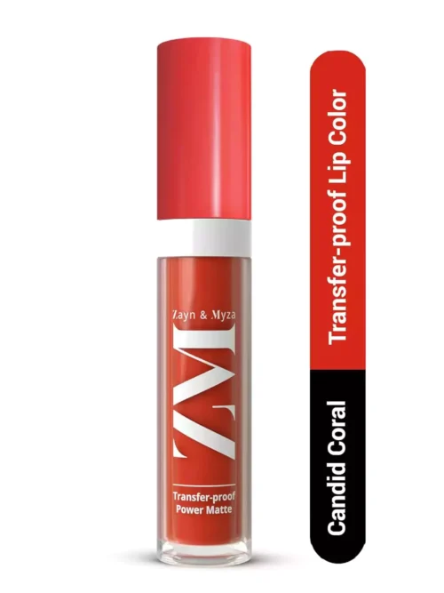 ZM Transfer-Proof Power Matte Finish, Liquid Lip Colour, Candid Coral, 6 ml