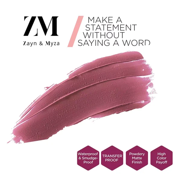 ZM Transfer-Proof Power Matte Finish, Liquid Lip Colour, Rose Pink, 6 ml - Image 4