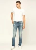 Pepe Jeans Men's Vapour Slim Fit Mid Waist Lightly Fade Jeans Blue