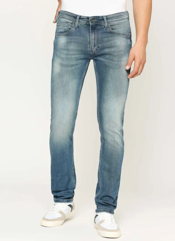 8905074717965_2 Pepe Jeans Men's Vapour Slim Fit Mid Waist Lightly Fade Jeans Blue - Image 2