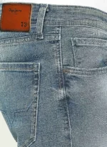 Pepe Jeans Men's Vapour Slim Fit Mid Waist Lightly Fade Jeans Blue - Image 5