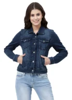 Pepe Jeans Women Navy Blue Solid Denim Jacket