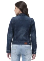 Pepe Jeans Women Navy Blue Solid Denim Jacket - Image 2