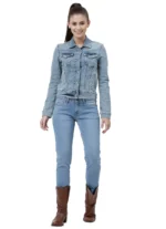 Pepe Jeans Women Washed Blue Solid Denim Jacket/Ladies Jacket - Image 6