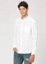 PEPE JEANS WHITE PATCH POCKET FULL SLEEVE SHIRT - Image 5