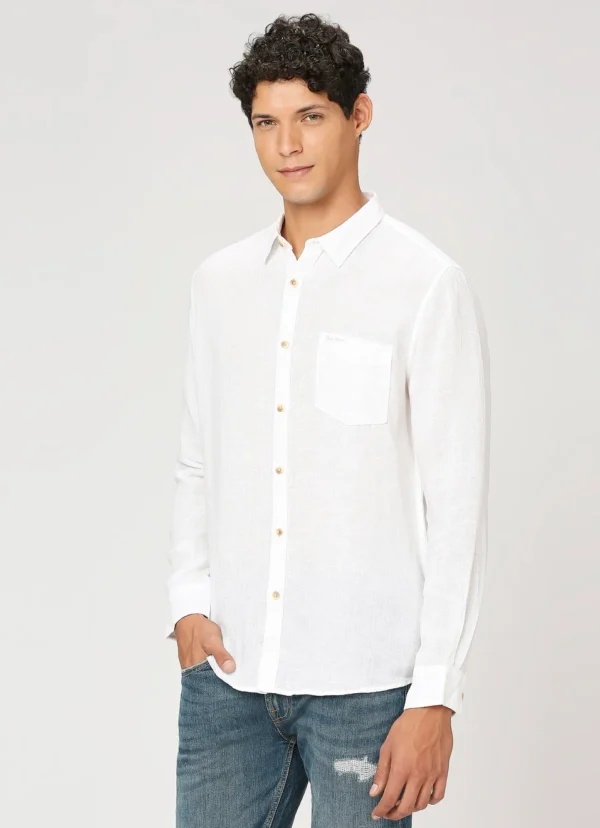 PEPE JEANS WHITE PATCH POCKET FULL SLEEVE SHIRT - Image 5
