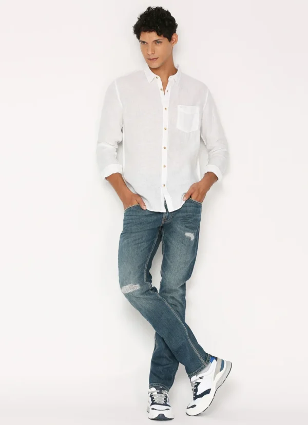 PEPE JEANS WHITE PATCH POCKET FULL SLEEVE SHIRT - Image 7