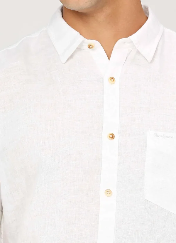 PEPE JEANS WHITE PATCH POCKET SHORT SLEEVE SHIRT - Image 5