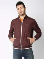 PEPE JEANS BURGUNDY LIGHTWEIGHT FULL SLEEVE JACKET