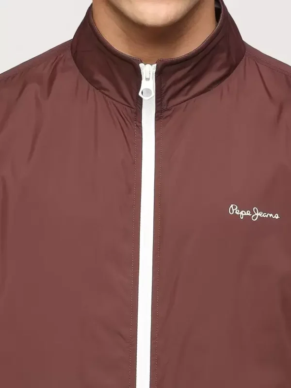 PEPE JEANS BURGUNDY LIGHTWEIGHT FULL SLEEVE JACKET - Image 2