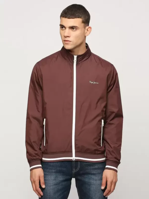 PEPE JEANS BURGUNDY LIGHTWEIGHT FULL SLEEVE JACKET - Image 7