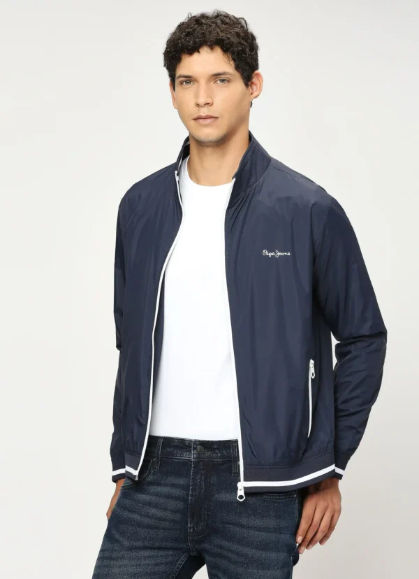8905875003045_1 PEPE JEANS NAVY LIGHTWEIGHT FULL SLEEVE JACKET - Image 1