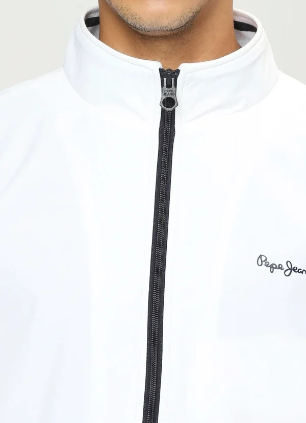 PEPE JEANS WHITE LIGHTWEIGHT FULL SLEEVE JACKET - Image 5