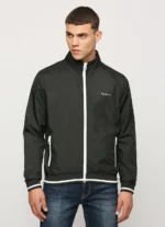 PEPE JEANS BLACK LIGHTWEIGHT FULL SLEEVE MOCK COLLAR BOMBER JACKET - Image 2