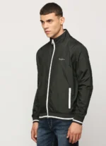 PEPE JEANS BLACK LIGHTWEIGHT FULL SLEEVE MOCK COLLAR BOMBER JACKET - Image 4