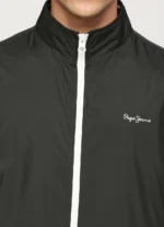 PEPE JEANS BLACK LIGHTWEIGHT FULL SLEEVE MOCK COLLAR BOMBER JACKET - Image 5