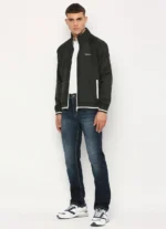 PEPE JEANS BLACK LIGHTWEIGHT FULL SLEEVE MOCK COLLAR BOMBER JACKET - Image 7