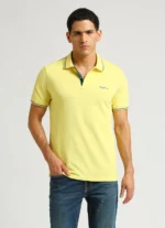PEPE JEANS YELLOW RIBBED COLLAR SHORT SLEEVE POLO - Image 2