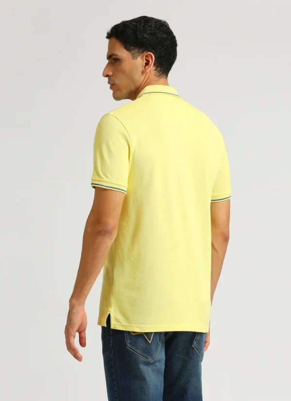 8905875004608_3 PEPE JEANS YELLOW RIBBED COLLAR SHORT SLEEVE POLO - Image 3