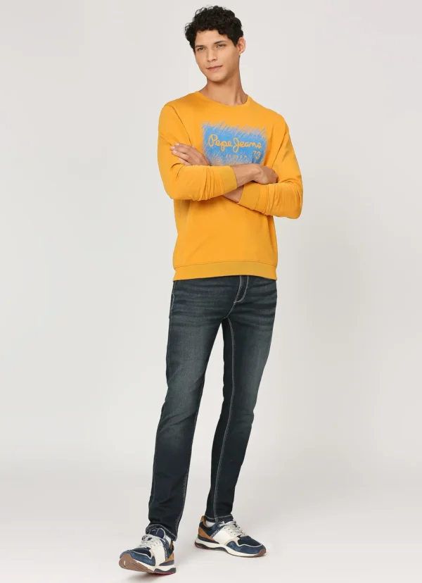 Pepe Jeans Solid Cotton Round Neck Men's Sweatshirt - Image 7
