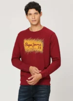 Pepe Jeans Solid Cotton Round Neck Men's Sweatshirt