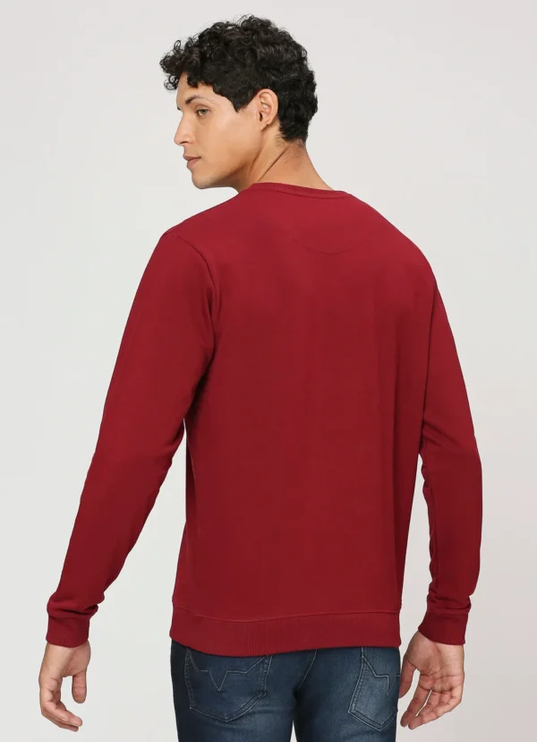 Pepe Jeans Solid Cotton Round Neck Men's Sweatshirt - Image 3