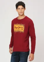 Pepe Jeans Solid Cotton Round Neck Men's Sweatshirt - Image 4