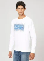 PEPE JEANS GRAPHIC PRINT FULL SLEEVE SWEATSHIRT WHITE - Image 4