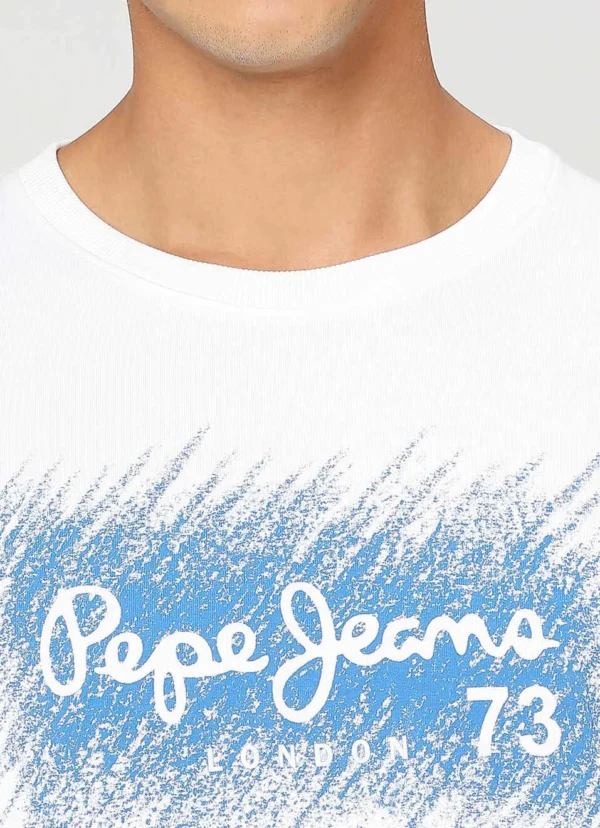 PEPE JEANS GRAPHIC PRINT FULL SLEEVE SWEATSHIRT WHITE - Image 5
