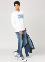 PEPE JEANS GRAPHIC PRINT FULL SLEEVE SWEATSHIRT WHITE - Image 6