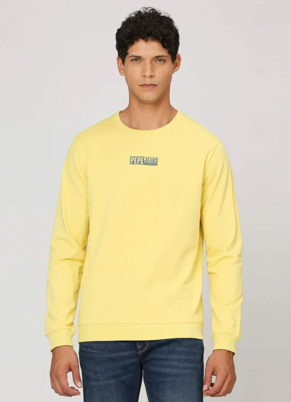 PEPE JEANS GRAPHIC PRINT FULL SLEEVE SWEATSHIRT YELLOW - Image 1