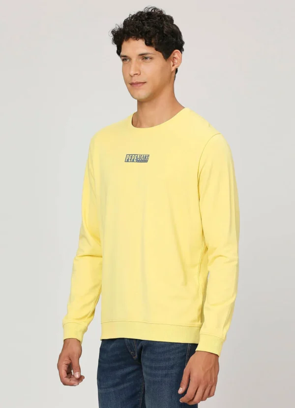 PEPE JEANS GRAPHIC PRINT FULL SLEEVE SWEATSHIRT YELLOW - Image 4