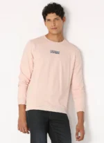 PEPE JEANS GRAPHIC PRINT FULL SLEEVE SWEATSHIRT LIGHT PINK