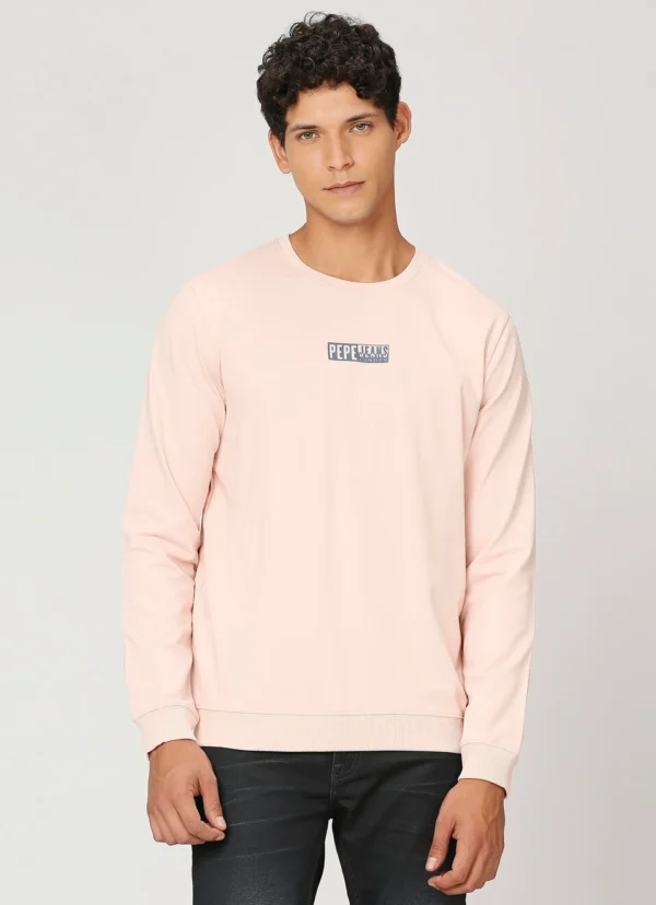 PEPE JEANS GRAPHIC PRINT FULL SLEEVE SWEATSHIRT LIGHT PINK - Image 2