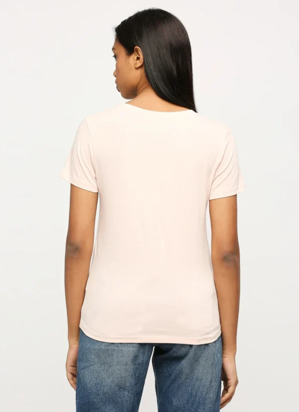 8905875008354_3 Optic Pink Round Neck Short Sleeve T-Shirt - Image 3