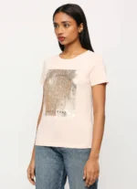 Optic Pink Round Neck Short Sleeve T-Shirt - Image 4
